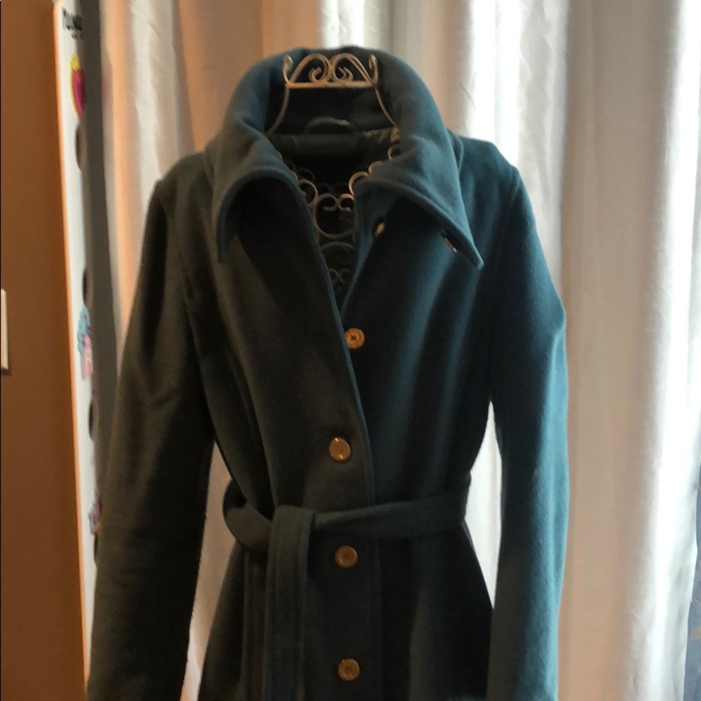 Teal wool Coach Peacoat